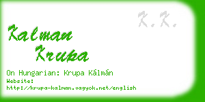 kalman krupa business card