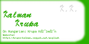 kalman krupa business card